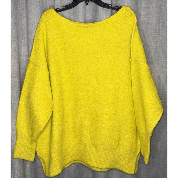 The Free People Womens M Citron Moira Slouchy Boucle Tunic Sweater Oversized Top - Picture 9 of 9